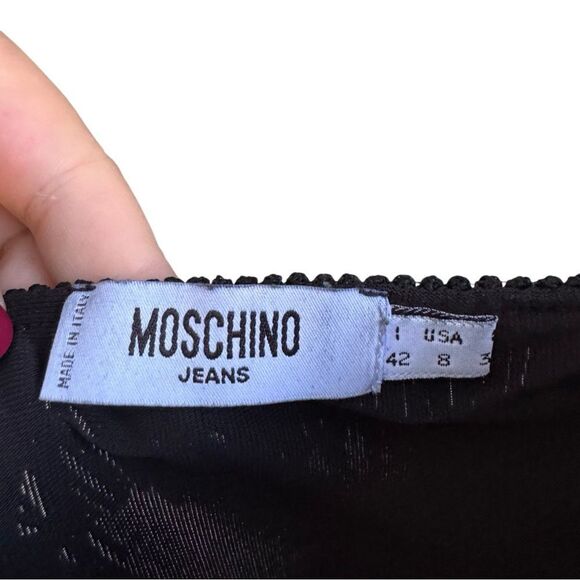 Mochino Jeans Women's Vintage Black Fringe Tank Top Size 8 - Picture 4 of 5